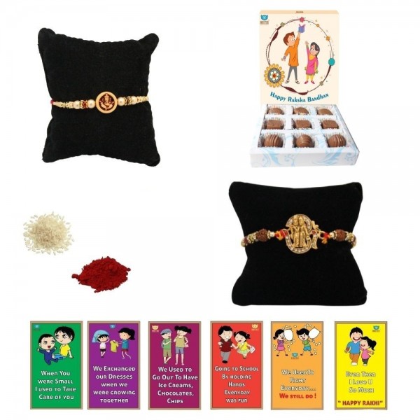 BOGATCHI 9 Chocolate Box 2 Rakhi Roli Chawal and Story Card E | Unique Rakhi Gifts for Sister | Rakhi with Chocolate Online 